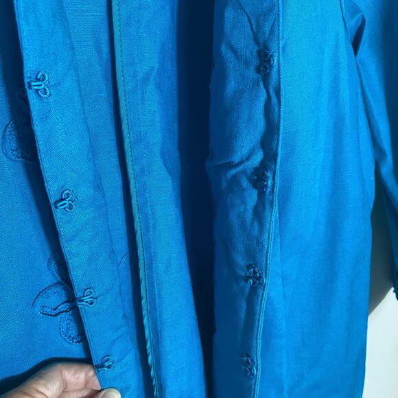 Susan Graver Jacket Blazer SZ S Textured Embellished Linen Blend Career Occasion - Picture 8 of 11